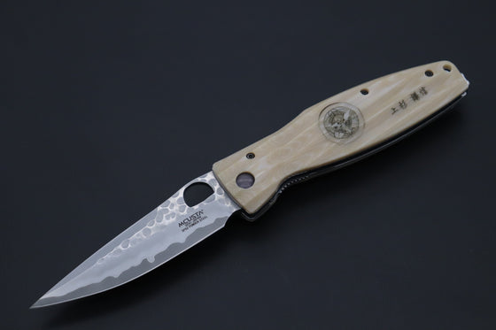 Mcusta SENGOKU Series MC-185G "UESUGI KENSHIN" SPG-2 SAN MAI Blade with White Micarta Handle (Now with Pocket Clip) - JapaneseKnifeDirect.Com