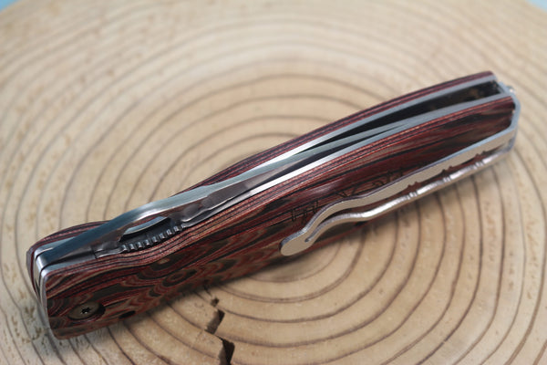 Mcusta SENGOKU Series MC-187G "TAKEDA SHINGEN" SPG-2 SAN MAI Blade with Red/Black Pakkawood Handle - JapaneseKnifeDirect.Com