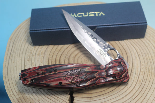 Mcusta SENGOKU Series MC-187G "TAKEDA SHINGEN" SPG-2 SAN MAI Blade with Red/Black Pakkawood Handle - JapaneseKnifeDirect.Com