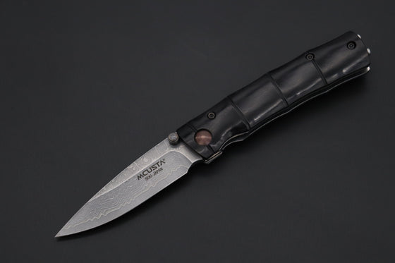 Mcusta Shinra Natural Series MC-76DP TAKE VG-10 Damascus (Black Pakka Wood Handle) - JapaneseKnifeDirect.Com