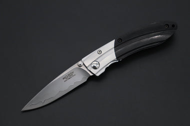 Mcusta SHINRA 森羅 Premium Series MC-142G RIPPLE SPG-2 San Mai (Black Pakka Wood Handle) - JapaneseKnifeDirect.Com