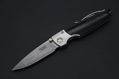 Mcusta SHINRA 森羅 Premium Series MC-144G TEANA SPG-2 San Mai (Black Pakkawood handle) - JapaneseKnifeDirect.Com