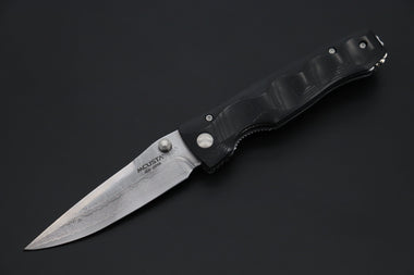 Mcusta Tactility Elite Folder Series MC-121D VG-10 Damascus Blade with Black Linen Micarta Handle - JapaneseKnifeDirect.Com