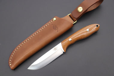 MOKI MK-2022NBCM/CO "BERG PRO-TRAIL"  (VG-7 SAN-MAI, CONVEX GRIND, Natural Brown Canvas Micarta Handle)