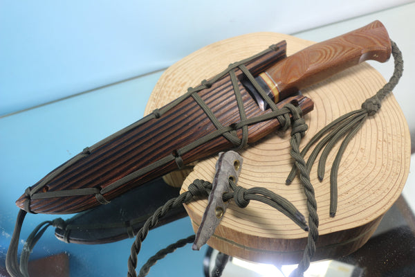 Motoharu Sano MS-200  Hammer Forged Damascus Fighting knife by Blacksmith Motoharu