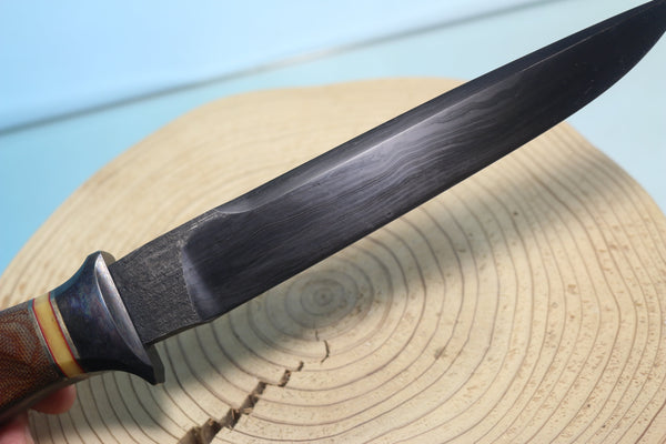 Motoharu Sano MS-200  Hammer Forged Damascus Fighting knife by Blacksmith Motoharu