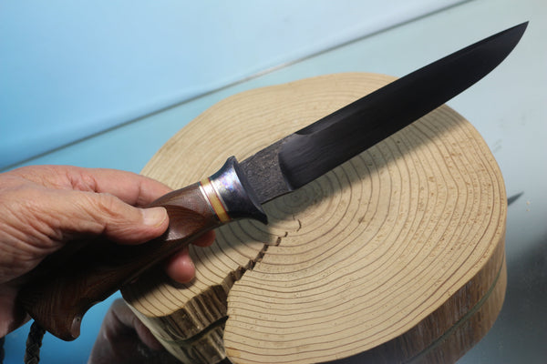 Motoharu Sano MS-200  Hammer Forged Damascus Fighting knife by Blacksmith Motoharu