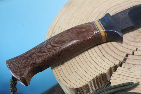 Motoharu Sano MS-200  Hammer Forged Damascus Fighting knife by Blacksmith Motoharu