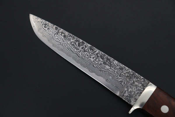 Mr. Itou  IT-510A Drop Point Hunter, 5-1/2" R-2 Damascus Blade, Premium Desert Ironwood Handle