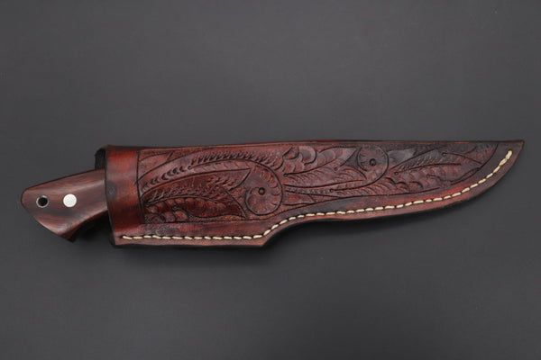 Mr. Itou  IT-510A Drop Point Hunter, 5-1/2" R-2 Damascus Blade, Premium Desert Ironwood Handle