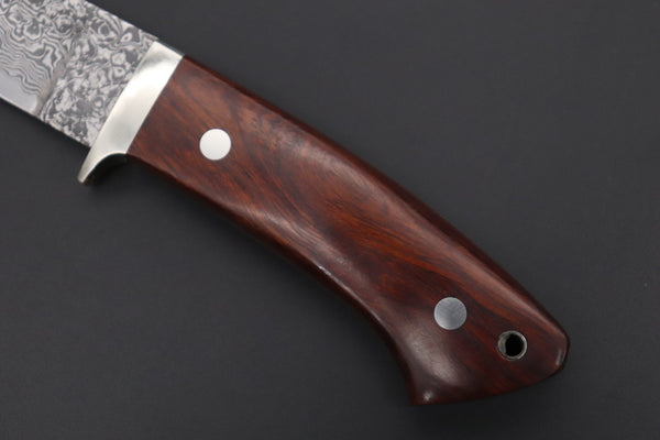 Mr. Itou  IT-510A Drop Point Hunter, 5-1/2" R-2 Damascus Blade, Premium Desert Ironwood Handle