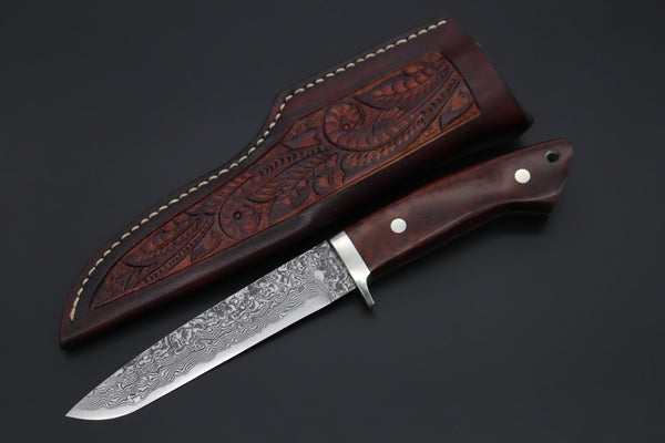 Mr. Itou  IT-510B Drop Point Hunter, 5-1/2" R-2 Damascus Blade, Premium Snakewood Handle