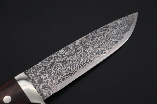 Mr. Itou  IT-550 Drop Point Hunter, 5-1/2" R2 Damascus Blade, Premium Desert Ironwood Handle