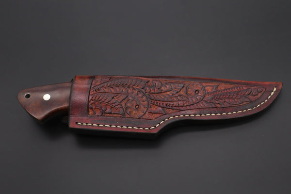 Mr. Itou  IT-550 Drop Point Hunter, 5-1/2" R2 Damascus Blade, Premium Desert Ironwood Handle