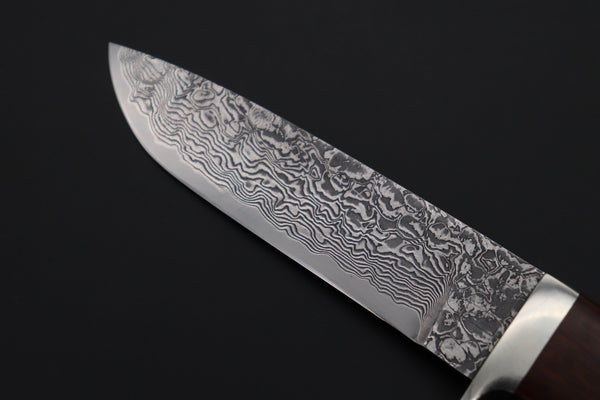 Mr. Itou  IT-590M Drop Point Hunter,  4-1/4" R-2 Damascus Blade, Premium Desert Ironwood Handle