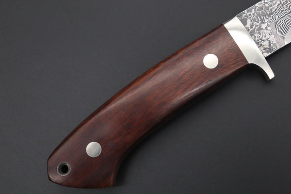 Mr. Itou  IT-590S Drop Point Hunter,  3-1/2" R2 Damascus Blade, Premium Desert Ironwood Handle