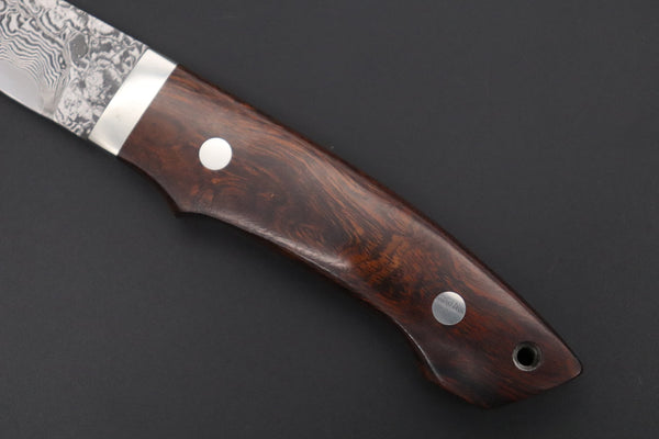 Mr. Itou  IT-620A Drop Point Utility Hunter, 3-3/4" R-2 Damascus Blade, Premium Desert Ironwood Handle