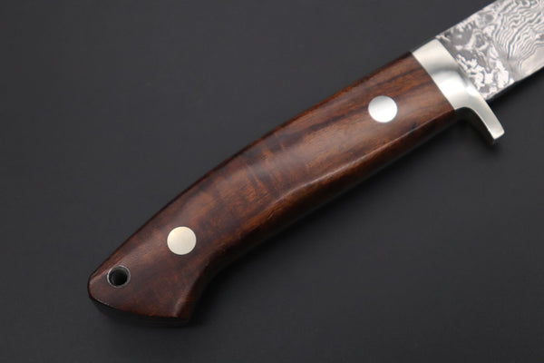 Mr. Itou  IT-660A Drop Point Utility Hunter, 3-1/2" R2 Damascus Blade, Premium Desert Ironwood