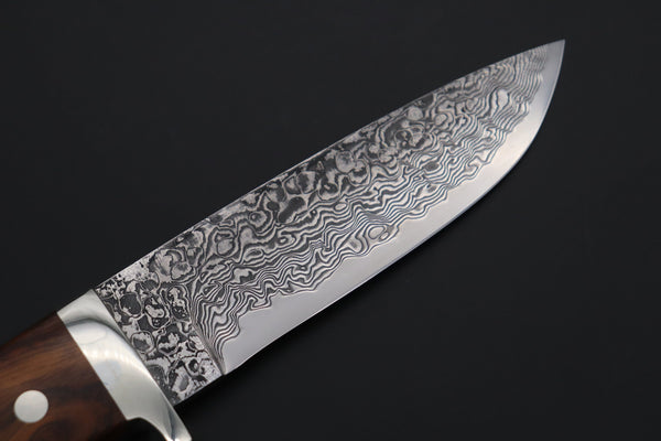 Mr. Itou  IT-680 Drop Point Hunter, 5.1" R2 Damascus Blade, Premium Desert Ironwood Handle