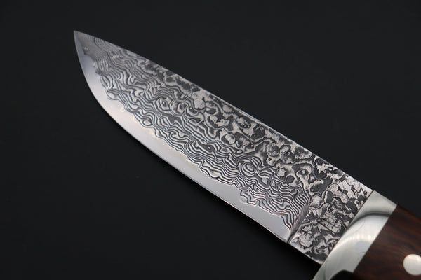 Mr. Itou  IT-680 Drop Point Hunter, 5.1" R2 Damascus Blade, Premium Desert Ironwood Handle