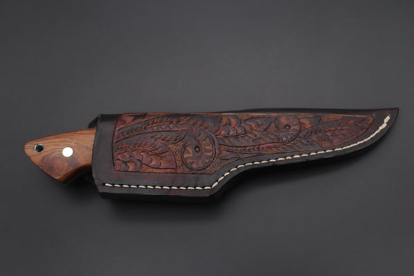 Mr. Itou  IT-680 Drop Point Hunter, 5.1" R2 Damascus Blade, Premium Desert Ironwood Handle