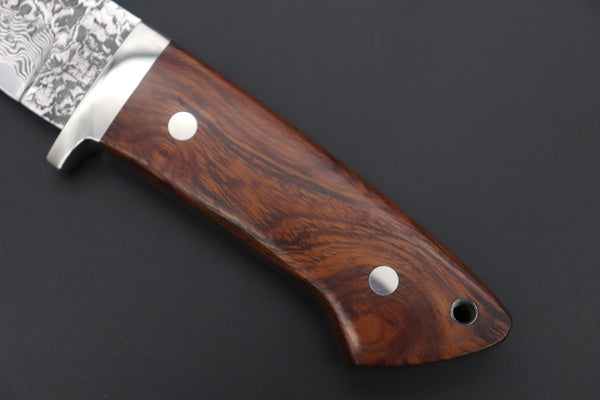 Mr. Itou  IT-680 Drop Point Hunter, 5.1" R2 Damascus Blade, Premium Desert Ironwood Handle