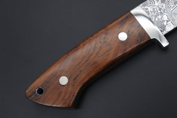 Mr. Itou  IT-690 Drop Point Hunter, 5" R2 Damascus Blade, Premium Desert Ironwood Handle