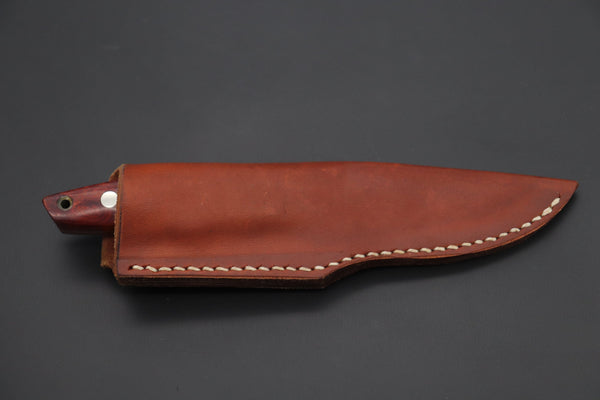 Mr. Itou  IT-950 Drop Point Utility Hunter, 3.5" R-2 Damascus Blade, Quince Burlwood Handle