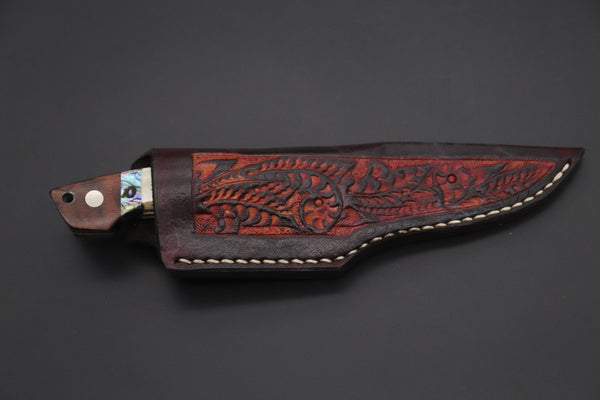 Mr. Itou  ITH-110B  "Treasure Hunter Series" Custom R-2 Damascus 3-1/4" Drop-point Hunter, Ezo Deer Horn Custom Combination Handle