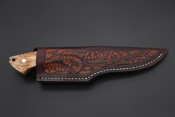 Mr. Itou  ITH-170A  "Treasure Hunter Series" Custom R2 Damascus 5" Drop-point Hunter, Hybrid Handle