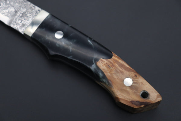 Mr. Itou ITH-180 "Treasure Hunter Series" Custom R-2 Damascus 6" Drop-point Hunter, Hybrid Handle