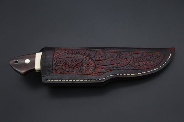 Mr. Itou  ITH-220  "Treasure Hunter Series" Custom R-2 Damascus 4.8" Drop-point Hunter, Mammoth Tusk Ivory Custom Combination Handle