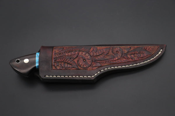 Mr. Itou  ITH-230  "Treasure Hunter Series" Custom R-2 Damascus 4" Drop-point Hunter, Mammoth Tusk Ivory Custom Combination Handle