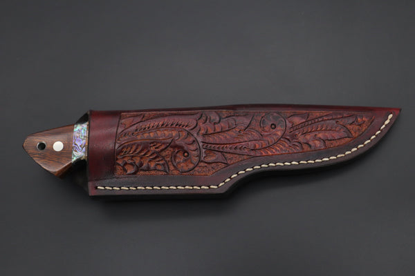 Mr. Itou  ITH-45A  "Treasure Hunter Series" Custom R-2 Damascus 5" Drop-point Hunter, Mammoth Tusk Ivory Custom Combination Handle