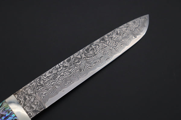 Mr. Itou  ITH-65A  "Treasure Hunter Series" Custom R2 Damascus 5-1/2" Drop-point Hunter, Armadillo Hide Handle