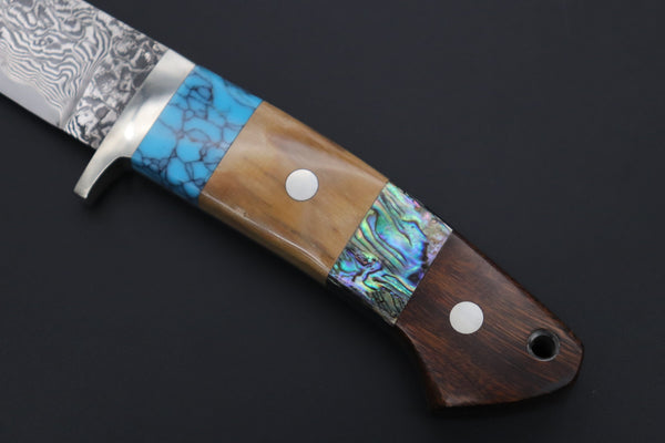 Mr. Itou  ITH-85A  "Treasure Hunter Series" Custom R-2 Damascus 4-1/4" Drop-point Hunter, Mammoth Tusk Ivory Handle