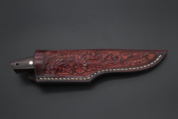 Mr. Itou ITH-95  "Treasure Hunter Series" Custom R2 Damascus 3-3/4" Drop-point Hunter, Blue Mammoth Tusk Ivory Handle