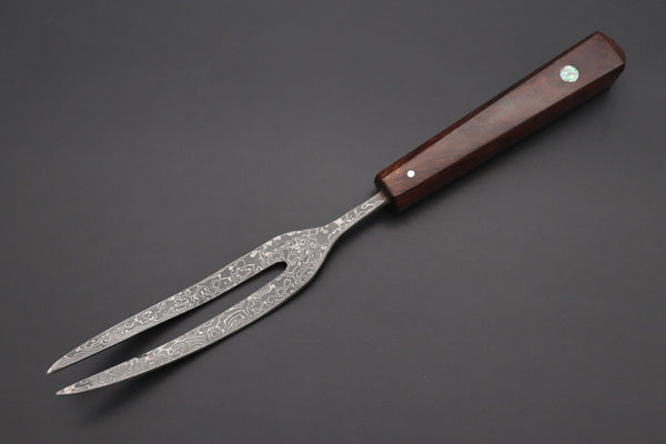 Mr. Nishino TN-3 Custom Damascus Carving Knife &  Carving Fork Set