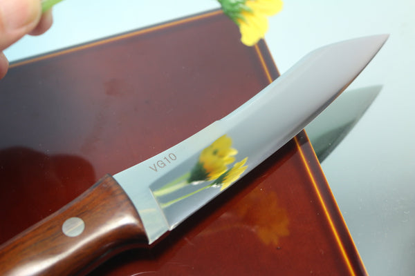 NOBUAKI YAMAMOTO NY-70  "ONOUE-TO 尾上刀" Modified Tanto style Knife, 4-3/4" VG-10 Mirror Polished Hamaguri-ba Blade