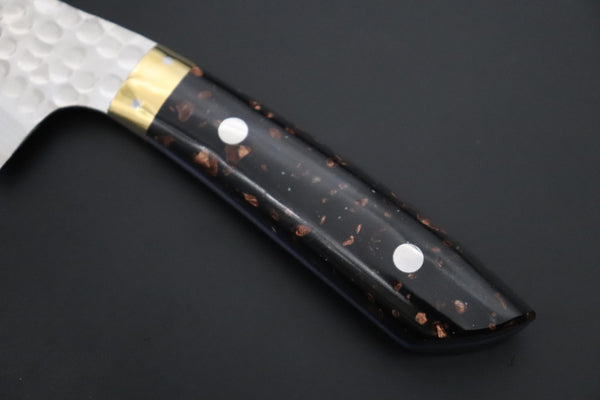 Nomura Kenta NKE-6 SRS-13 Custom Hammered Forged Tsuchime Damascus Santoku 180mm (7 Inch)