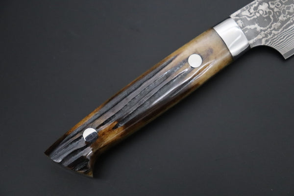Nomura Kenta NKE-7 R-2 Custom Black Damascus Wild Carving Knife  200mm (7.8 Inch)