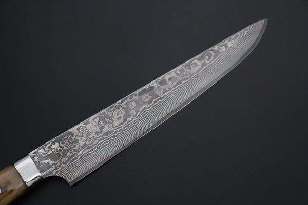 Nomura Kenta NKE-7 R-2 Custom Black Damascus Wild Carving Knife  200mm (7.8 Inch)
