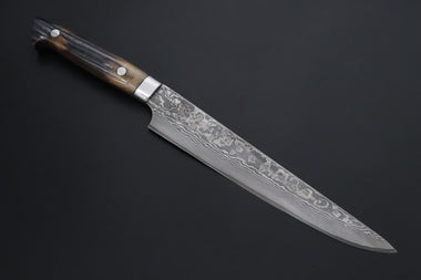 Nomura Kenta NKE-7 R-2 Custom Black Damascus Wild Carving Knife  200mm (7.8 Inch)