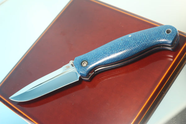 Toshiyuki Takahashi TT-20 Custom Folding Dirk, Mirror polished Solid VG-10 blade, Jute Micarta handle