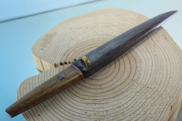 Yukio Nibe  R5-29  Tanto made from Antique Japanese Sword steel  (Zanketsuko 残欠鋼)
