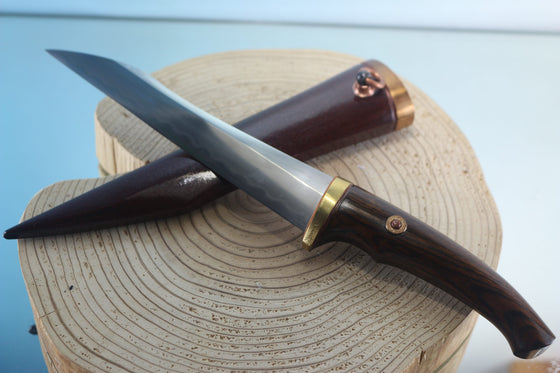 Yukio Nibe  R5-39  Tanto made from Antique Japanese Sword steel  (Zanketsuko 残欠鋼)