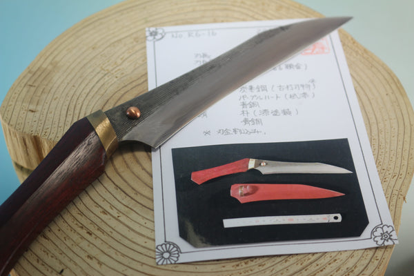 Yukio Nibe  R6-16  Ken-Nata made from Antique Black Forged Carbon steel, cladded with Hagane Single edge
