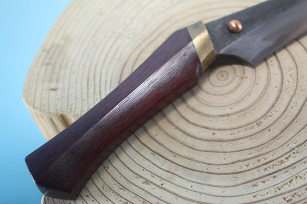 Yukio Nibe  R6-16  Ken-Nata made from Antique Black Forged Carbon steel, cladded with Hagane Single edge