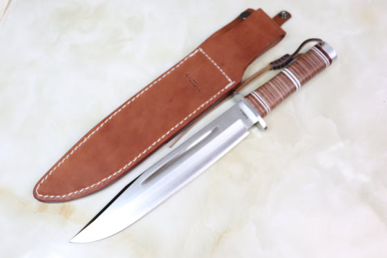 Hattori 傘 SAN-GECKO Limited Edition GECKO-14 Brown Bowie Hunter (Hollow Ground)
