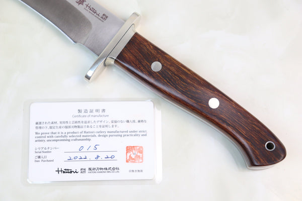 Hattori 傘 SAN-GECKO Limited Edition GECKO-18 Premium Big Fighter (Desert Ironwood Handle with Red Spacer between tang and Ironwood)